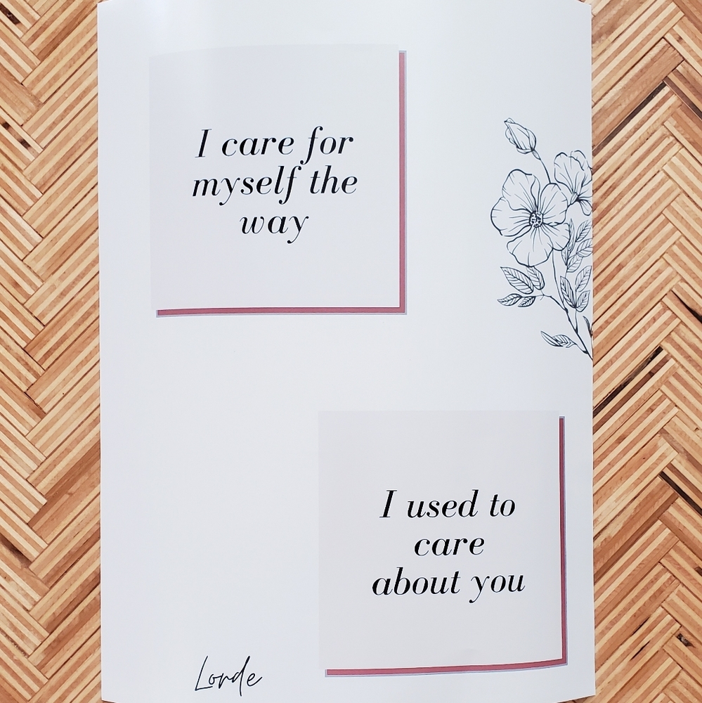 Lorde lyrics art print